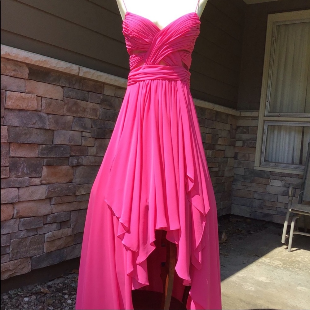 Hot pink prom dress